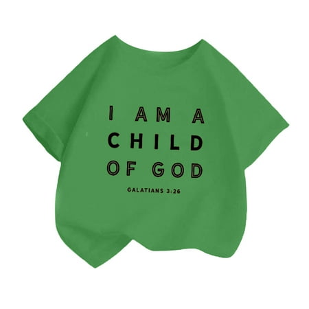 

CAHOLEI Kid Girls Cute Personality Printed Round Neck Short Sleeve Tee Summer Casual Loose T Shirt Tops -Green 10-12 Years