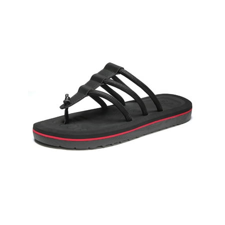 

Bellella Men Flip Flops Summer Flat Sandal T-Strap Thong Sandals Anti-slip Beach Shoes Indoor Outdoor Black 7