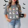 thumbnail image 2 of T-Shirt de Lecture Mignon pour Dames d'Halloween, Manches Courtes, Décontracté, Intéressant, Généreux, 2 of 5