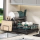thumbnail image 2 of Dish Drying Rack Kitchen Adjustable Stainless Steel 2 Tier Plates Organizer Dish Bowl Drainer Storage Rack Kitchen Storage Tools, 2 of 5