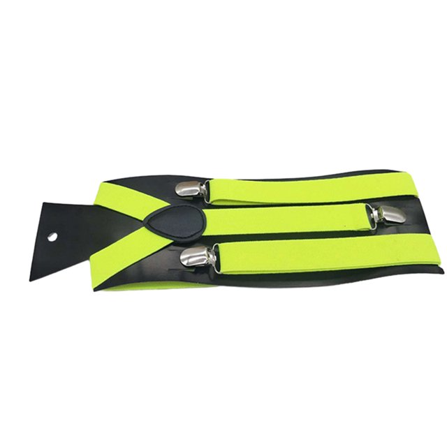 CSChome Elastic Strap Suspenders Unisex Elastic Strap Suspenders - Solid Color Adjustable Non-Slip Y-Back Braces