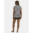 thumbnail image 3 of Disney Women's Nightmare Before Christmas Printed Notched Top and Shorts Pajama Set, 2-Piece, Sizes XS-3X, 3 of 5
