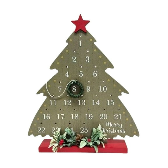 WMGHA Wooden Advent Calendar Christmas Countdown Calendar Christmas Tree for Kids Gifts Wall Door Hanging Decoration Home Classroom Holiday Decor Weight Calendar 2025