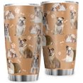 thumbnail image 2 of English bulldog Tumbler With Flip Lid Stainless Steel Coffee Cups Vacuum Insulated Travel Mug for Hot and Cold Drinks Vehicle Cup Holders DIY Tumblers white2 20oz, 2 of 4