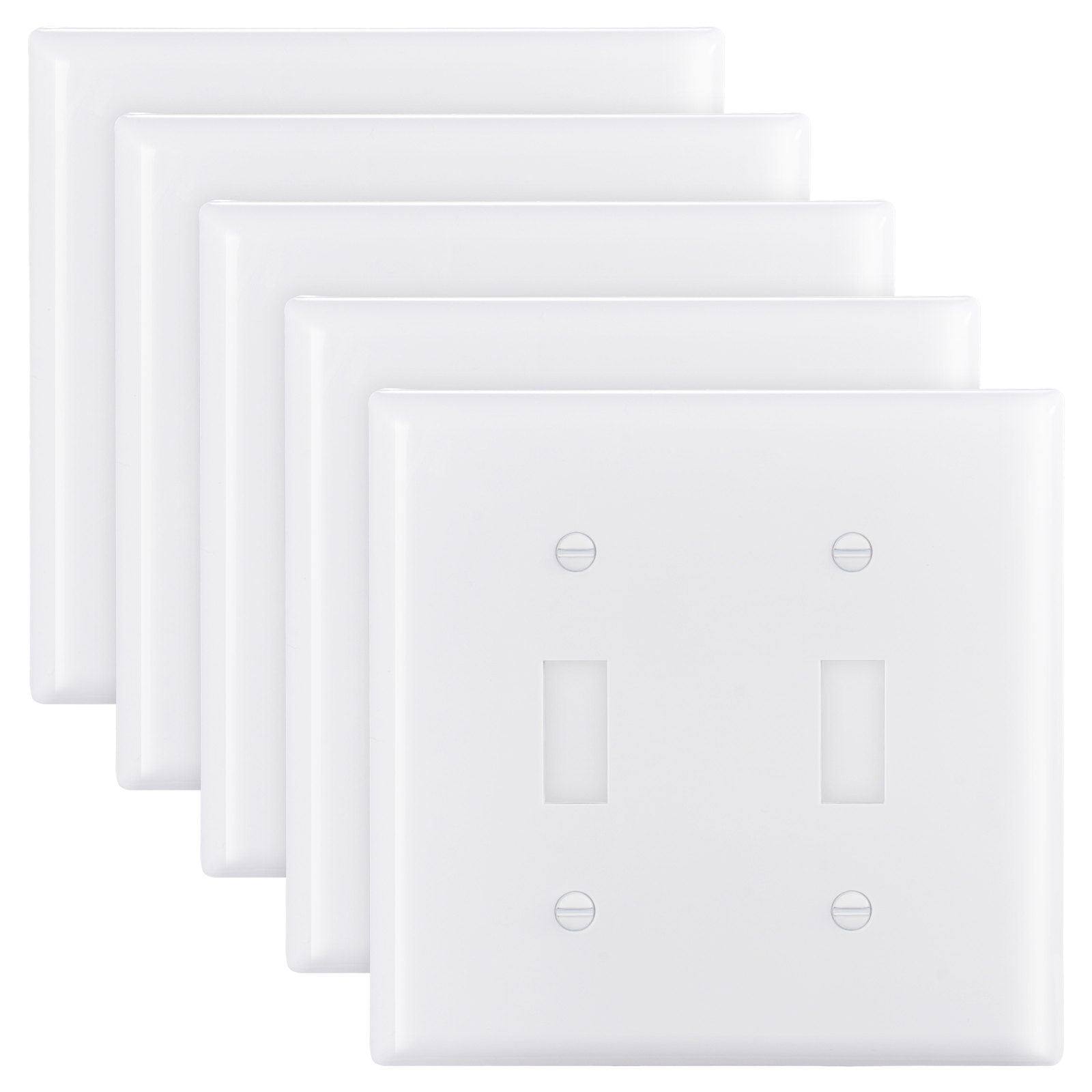 ENERLITES Schraubenlose Steckdosenabdeckung – Kindersicher, 2-fach, 11,9 X 12 Cm Aus Stabilem Polycarbonat