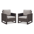 thumbnail image 2 of PARKWELL Wicker Patio Chairs Set of 2,Outdoor Rattan Chairs with Cushion,Porch Balcony Seating Furniture Set 350lb,Gray, 2 of 9