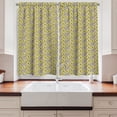 thumbnail image 2 of Ambesonne Garden Kitchen Curtains, Meadow Inspired Spring, 55"x39", Indigo Yellow Taupe, 2 of 3