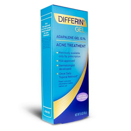 - Differin Adapalene Gel 0.1% Acne Treatment, 45 gram