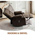 thumbnail image 5 of IDEALHOUSE Sofa Bed Swivel Rocker Recliner Chair with Massage and Heat Oversize Ergonomic Single Sofa for Living Room Brown 21in Seat, 5 of 6