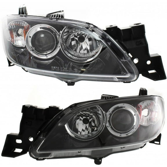 CarLights360: For 2004-2009 Mazda 3 Headlight Assembly Driver and Passenger Side CAPA Certified - Replaces MA2518108 MA2519108 Vehicle Trim: Sedan