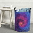 thumbnail image 3 of DouZhe Waterproof Collapsible Large Laundry Baskets, Blue Dark Vortex Fractal Prints Circular Hamper with Handles, 3 of 7