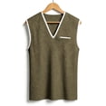 thumbnail image 4 of Ynynloco Men's Waffle Knit Sweater Vest V Neck Regular Fit Knit Sleeveless Pullover Tops, 4 of 7