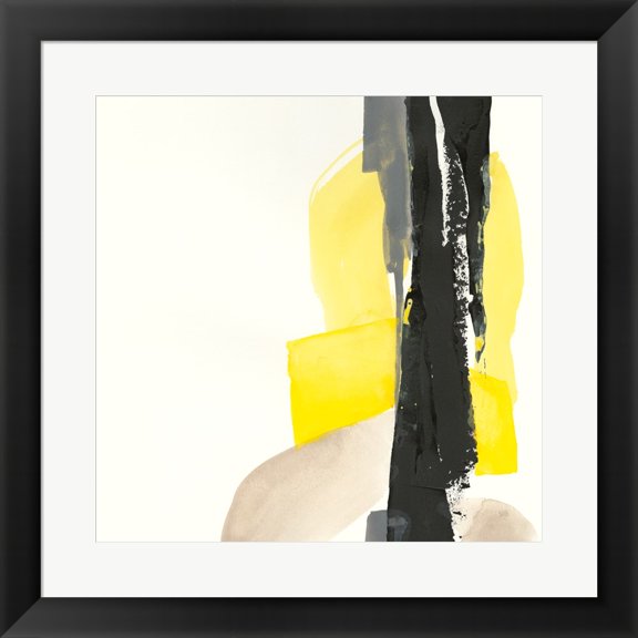 Great Art Now Black and Yellow I by Chris Paschke Framed Wall Art 20"W x 20"H