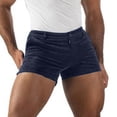 thumbnail image 5 of FRSASU Mens Corduroy Shorts Casual Elastic Waist Drawstring Summer Beach Button Vacation Shorts with Pockets Navy, 5 of 7