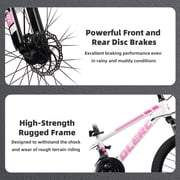 Glerc Skyline 24 Inch Kids Mountain Bike for Boys Girls 10 11 12 13 14 Years Old, 21-Speed Kid Bicycle with Front Suspension & Dual Disc Brakes & Rugged Frame, Pink