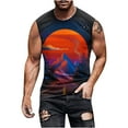 thumbnail image 2 of Zylanna Men's Hawaii Tank Tops Pullover, Sleeveless Beach Vacation Crew Neck Cool Vest Casual T-Shirts for Men Black Size 4XL, 2 of 5