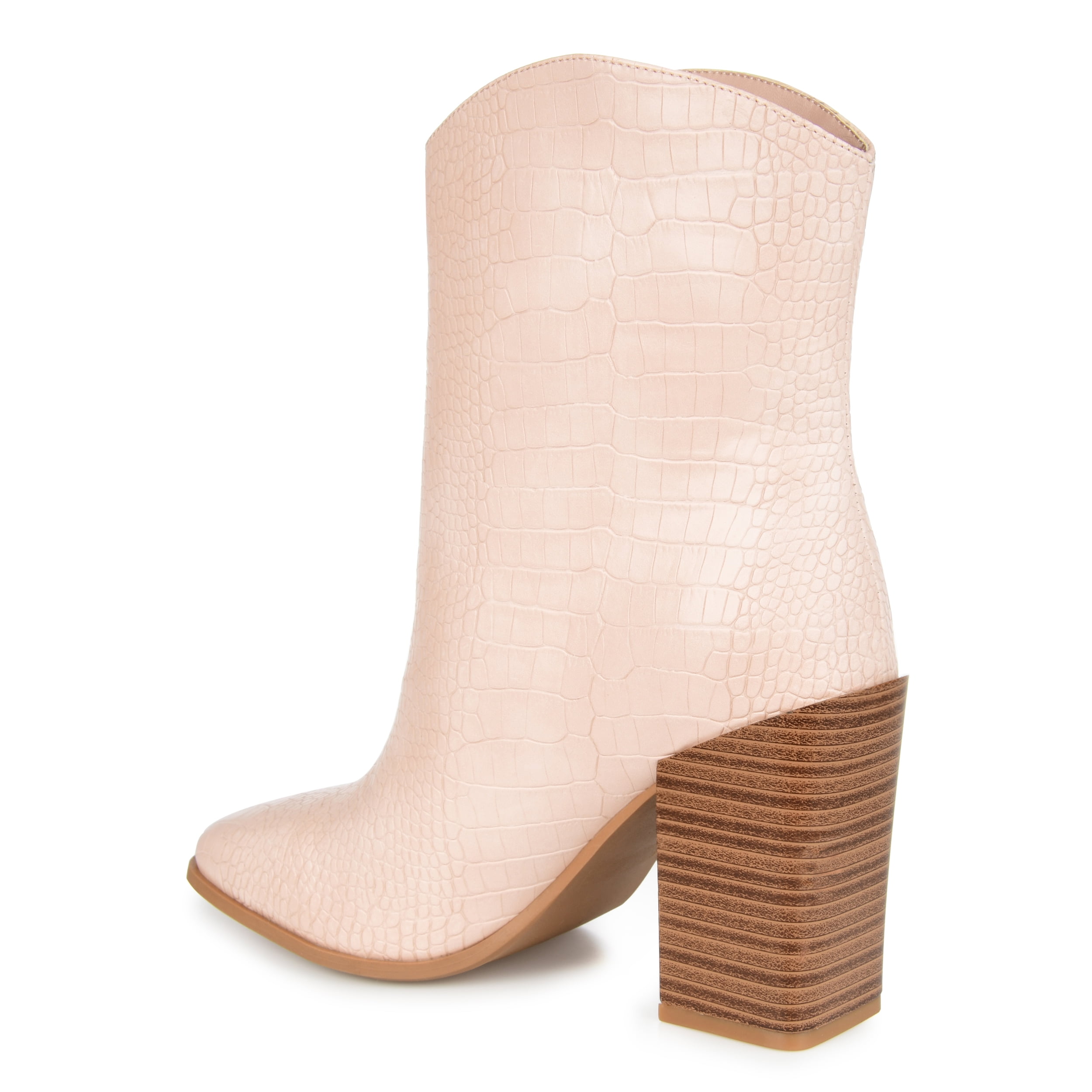 Journee Womens Brekinn Pull On Stacked Heel Booties