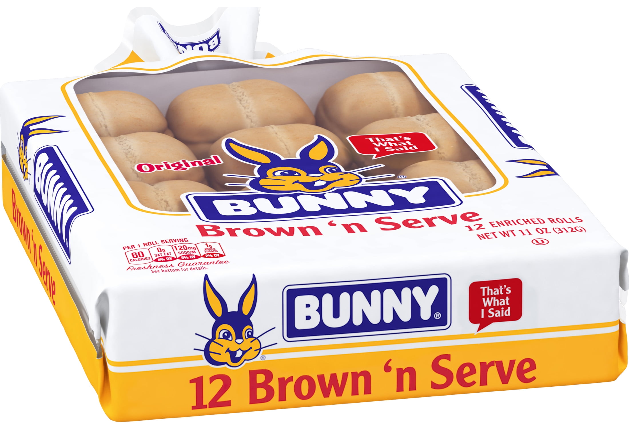 Bunny Brown 'n Serve Rolls, 11 oz, 12 Count