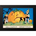 thumbnail image 2 of Halloween 24x17 Black Modern Framed Museum Art Print Titled - Hallowe en Greetings, 2 of 5