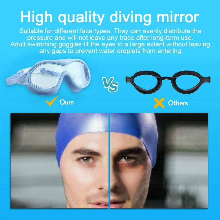 Swim Goggles No Leaking Anti Fog Pool Goggles Swimming Goggles for Adult Men Women Youth UV Protection 184 Clear Vision blue G193484