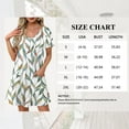 thumbnail image 5 of TEMOFON Dresses for Women Summer Vacation Dresses Whiteleaf Bohemian Floral Dress Scoop Neck T Shirt Dress with Pockets XL, 5 of 7