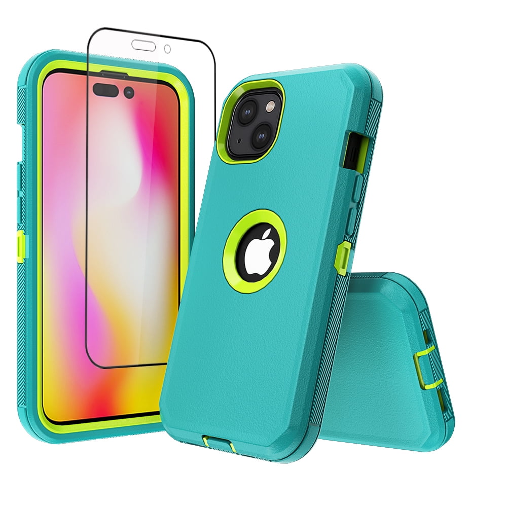 NIFFPD iPhone 14 Plus Case with Screen Protector, Heavy Duty Hard