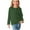 Army Green, variant on Girls Casual Long Sleeve Sweatshirt Crew Neck Cute Pullover Tops Relaxed Fit Shirt Solid Color Blouse