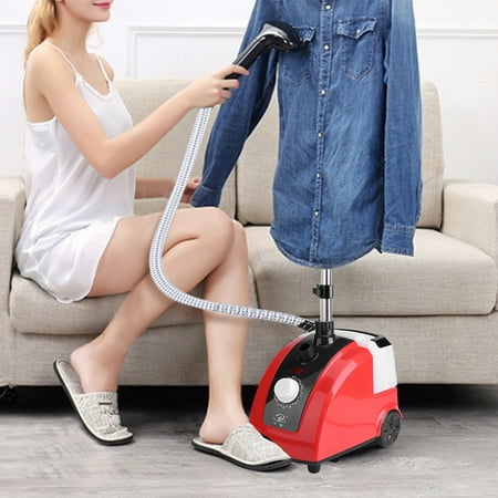 Clothes Steamer 110V 1.7L Standing Clothes Steamer Wrinkle Remove Portable Fabric Steamer with Garment Hanger And Steam Pipe Home