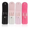 thumbnail image 3 of Trayknick 3Pcs Point Slant Flat Stainless Steel Eyebrow Tweezers Hair Removal Clips Set Pink, 3 of 13