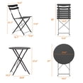 thumbnail image 2 of 3 Piece Patio Bistro Set, Folding Patio Bistro Table and Chairs Set of 2, Outdoor Patio Furniture Set, Metal Structure, No Assembly Need, for Balcony Yard Garden, 2 of 8