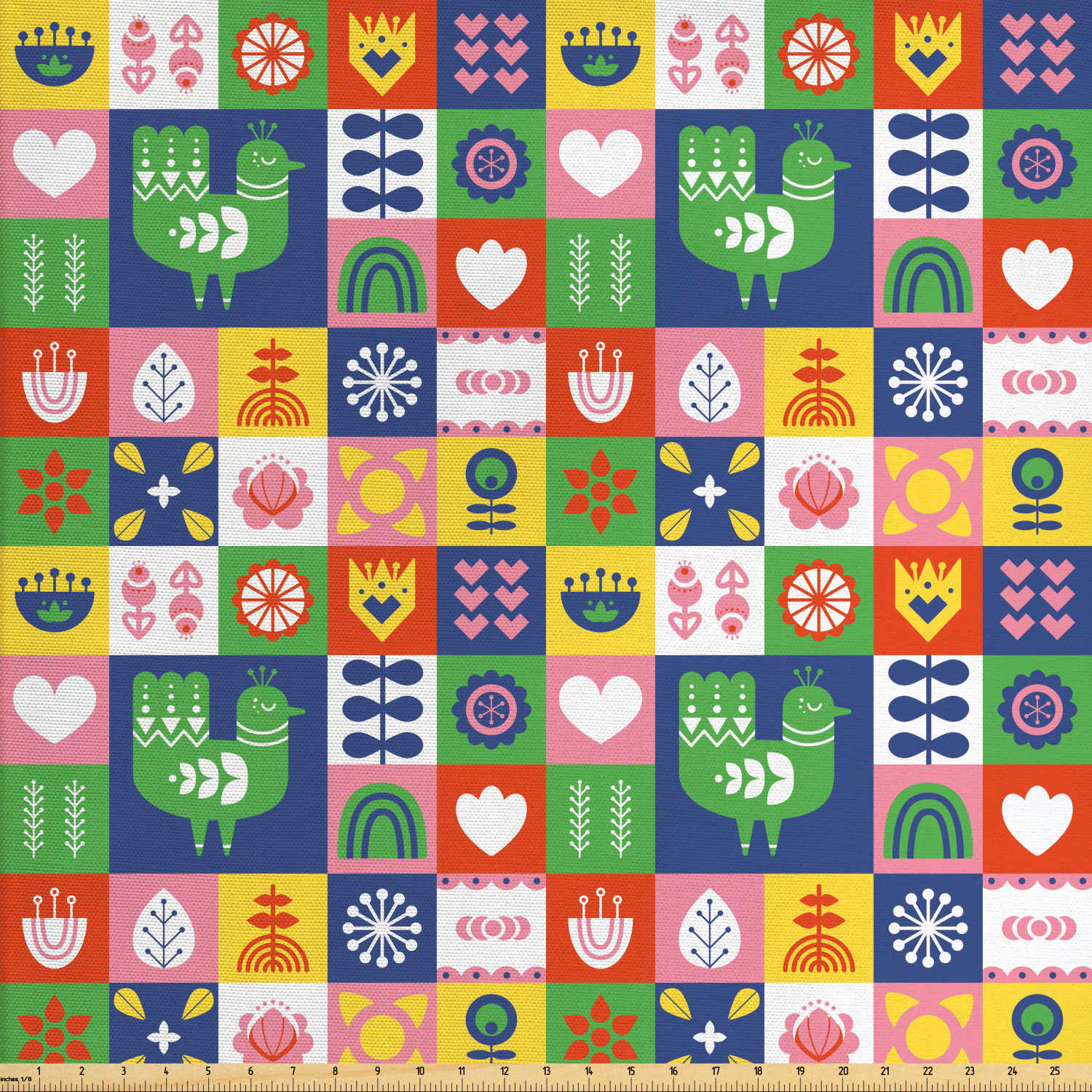 Norwegian Fabric by The Yard, Birds and Flowers Repetitive Prints