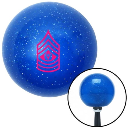 American Shifter 26123 Pink Command Sergeant Major Blue Metal Flake Shift Knob with M16 x 1.5 Insert Auto