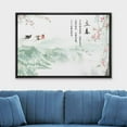 thumbnail image 2 of wall26 Framed Canvas Print Wall Art Chinese Watercolor Birds and Calligraphy Nature Wilderness Illustrations Modern Rustic Scenic Colorful for Living Room, Bedroom, Office - 16"x24" Black, 2 of 5