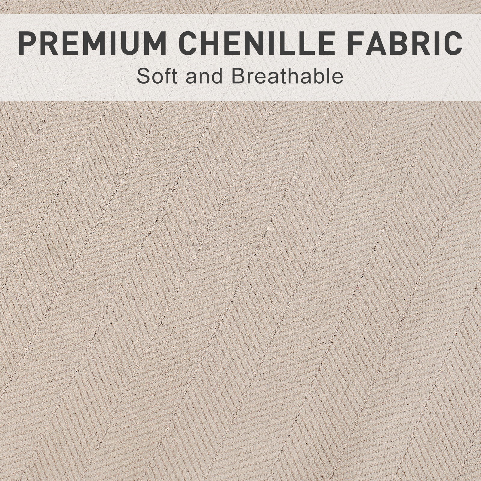 Sanmadrola 18x18 Chenille Pillow Covers, Set of 2, Beige photo 4