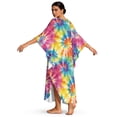 thumbnail image 2 of Xixirimido Tie-dye Print Kaftan Dress for Women, Plus Size Hawaiian Batwing Sleeve Beach Cover Up V-Neck Summer Swimsuit Dresses, 2 of 7