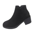 thumbnail image 2 of NTACZA Womans Boots Ankle Block Heel Chelsea Black Side Zipper Kitten Heel Dress Booties Women Shoes 36, 2 of 8