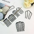 thumbnail image 5 of RUseeN 7 Pcs Metal Hair Fork French Twist Comb for Updo Bun, U Shape Hair Pin Hair Clips Combs for Women Hair Accessories, Black, 5 of 7