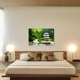 thumbnail image 4 of ZHONGYUTONG Spa Bathroom Wall Art Zen Stones & Flowers Green Leaves Paintings Meditation Canvas Prints Spa Artwork Spiritual Wall Decor Framed (28.00" x 42.00"), 4 of 5