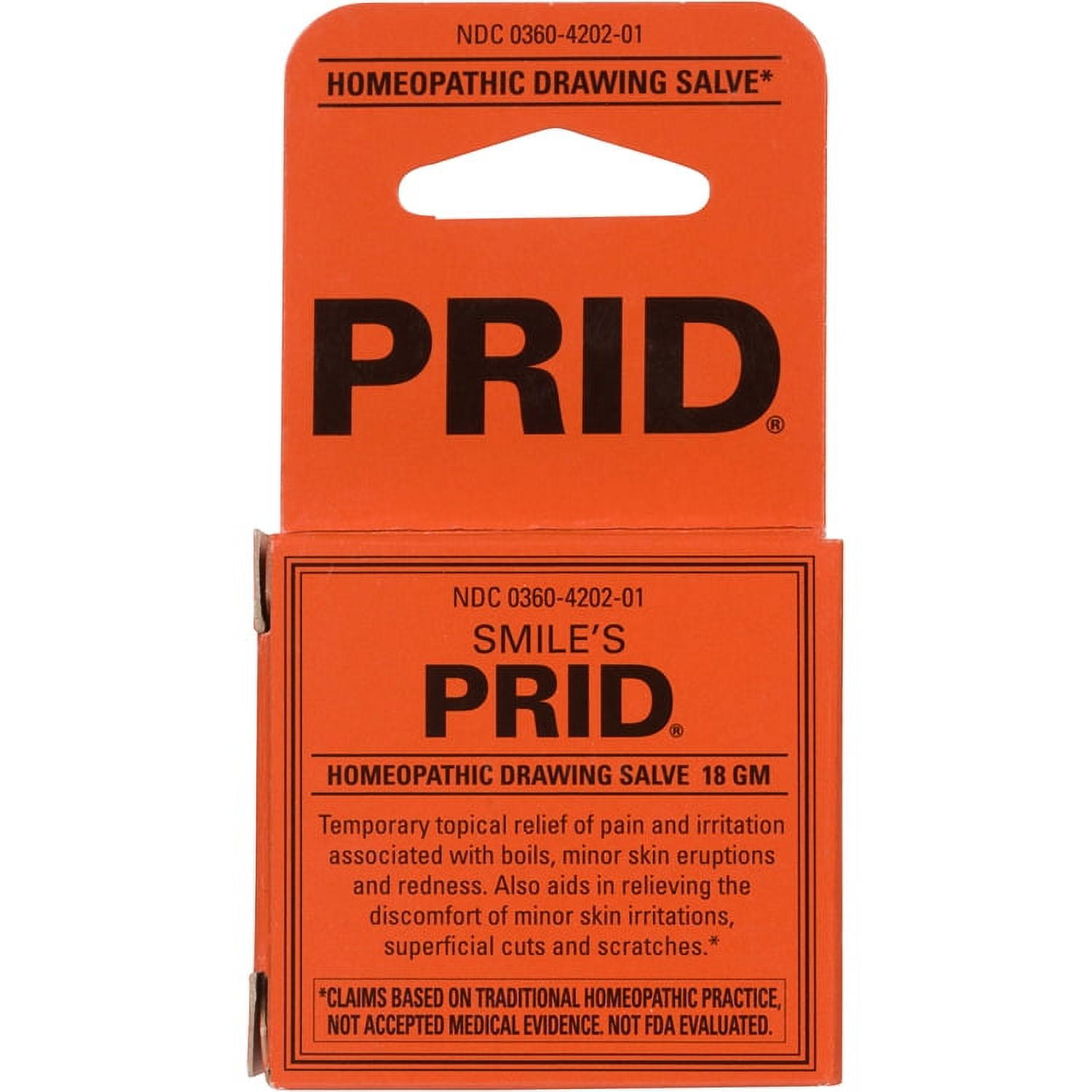Smile's PRID Drawing Salve, Natural Homeopathic Topical Pain and Irritation Reliever, 18 gm