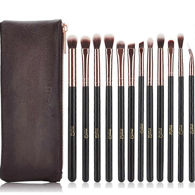 UBIUO Eyeshadow Brushes 12pcs Eye Make Up Brush Set with Bag (PU Leather Pouch) Soft Synthetic Hairs for Eyeshadow, Eyebrow, Eyeliner, Blending, Best