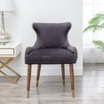 thumbnail image 2 of Lindale Contemporary Velvet Upholstered Nailhead Trim Accent Chair, Gray, 2 of 14