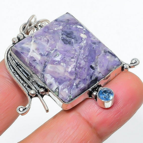 Tiffany Stone, Blue Topaz 925 Sterling Silver Jewelry 2.09"