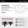thumbnail image 3 of KRAUS Outlast MicroShield™ Scratch-Resist Stainless Steel Undermount 60/40 Double Bowl Sink, 32" 16 Gauge, Premier Series, 3 of 12