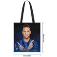 thumbnail image 2 of Lautaro Martínez Bolso de tela con estampado de lienzo para mujer, bolsa de compras reutilizable y estética, con cremallera interior, regalo para mujer, 35 × 40 cm., 2 of 6