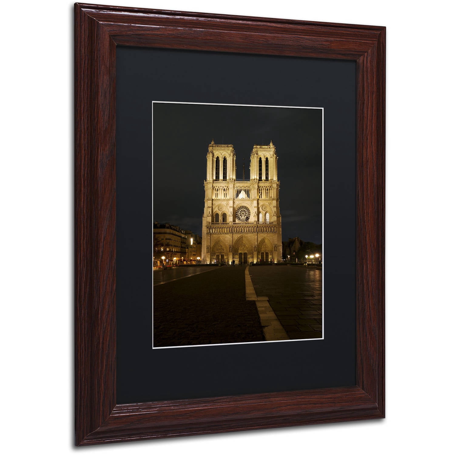 Trademark Fine Art "Notre-Dame de Paris" Canvas Art by Michael Blanchette Photography Black Matte, Wood Frame