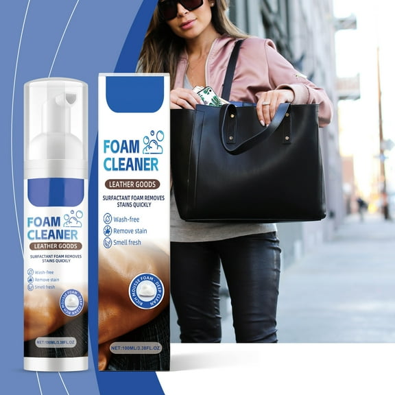 MagicXflow 100ml Leather Foam Cleaner ,Oil Film Wipe Off Stains Clean , Leather Bright Protective Cleaner ,Polishing agent for Couches For Wiping Leather Clothes , Leather Sofa Cleaning ,1pc