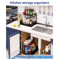 thumbnail image 5 of Merrylun Under Sink Organizers 2 Pack Metal Pull Out Under Sink Organizers and Storage Shelves with Sliding Drawer Under Sink Storage for Kitchen Bathroom Black 2 Pack, 5 of 5