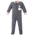 thumbnail image 3 of Hudson Baby Infant Girl Fleece Zipper Sleep and Play 2pk, Swan, 0-3 Months, 3 of 3