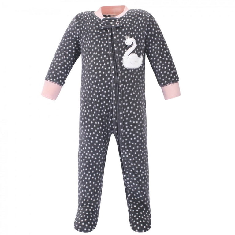 Hudson Baby Infant Girl Fleece Sleep and Play 2-Pack photo 3
