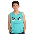 thumbnail image 3 of Green Angry Face Tank Top for Boys - Kids Sleeveless Graphic Shirt, Athletic Face Print Style Tee with Moisture Wicking Fabric,Size 3 T, 3 of 6